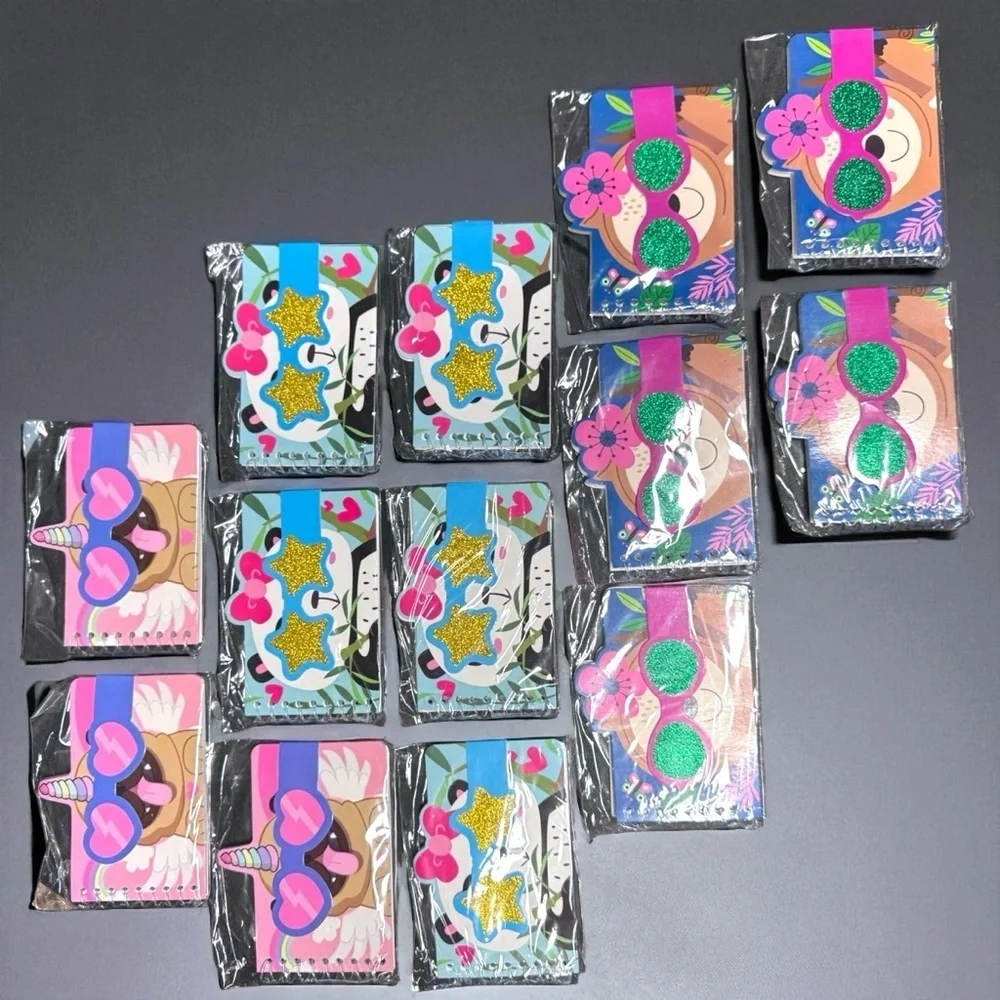 NWT Lot of 13 Mini Notebooks — Unicorn, Pandas, Sloths — Individually Wrapped!